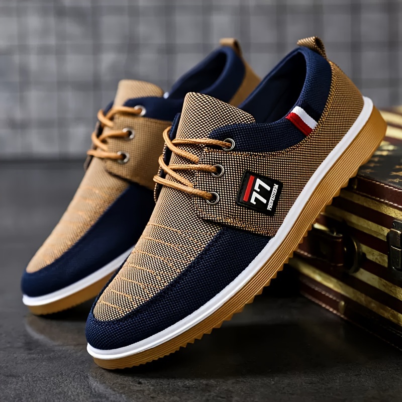 Novos Tênis Masculinos da Moda - Knit Fabric Lace Up Sneakers avaliação e preço